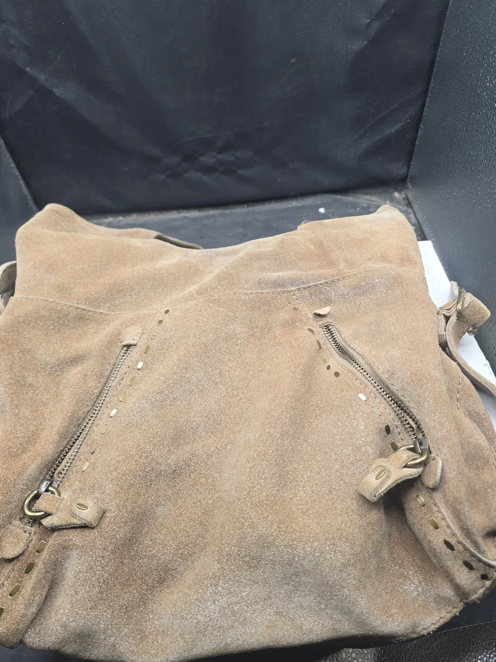 Lucky Brand Suede Cosmetic Pouch - Brown